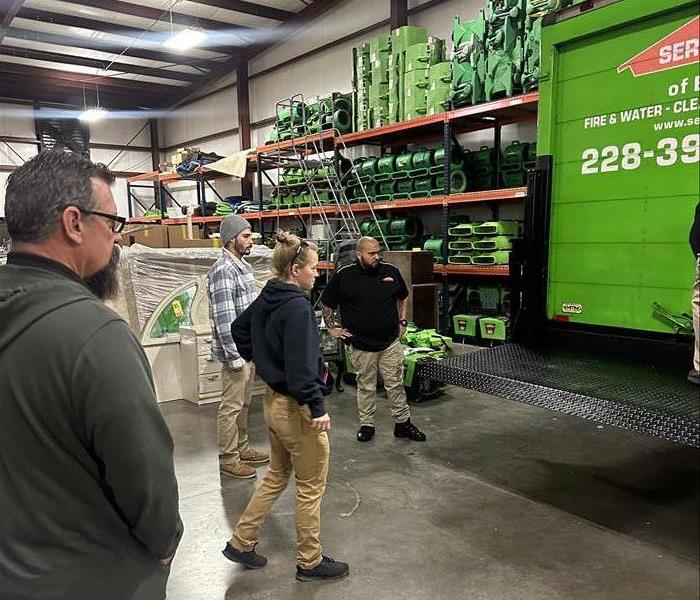 SERVPRO crew training and preparing equipment for water damage calls