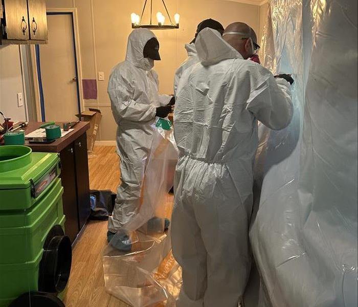 SERVPRO team in PPE performing mold remeditation