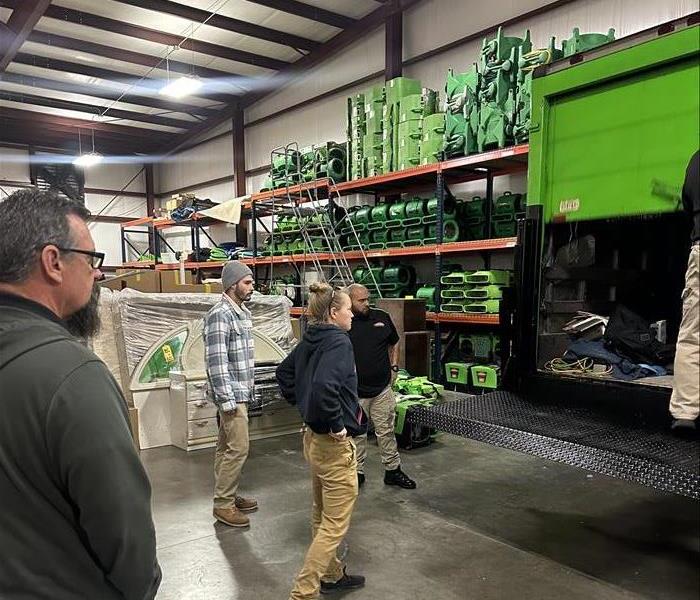 SERVPRO team getting equipment ready to be deployed